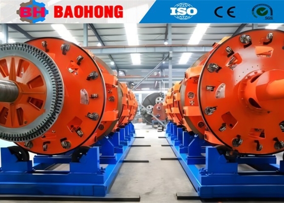 Mesin Armouring Kabel Wire Mesh Baja Kontrol PLC Diameter Roda Traksi 2000mm